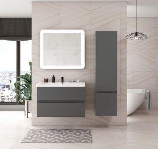 Шкаф подвесной Art&Max Techno 40x160см правый смоки софт AM-Techno-1600-AC-SO-ZB815-R